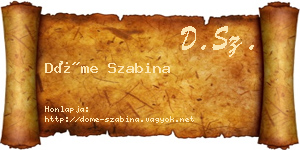 Döme Szabina névjegykártya