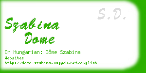 szabina dome business card